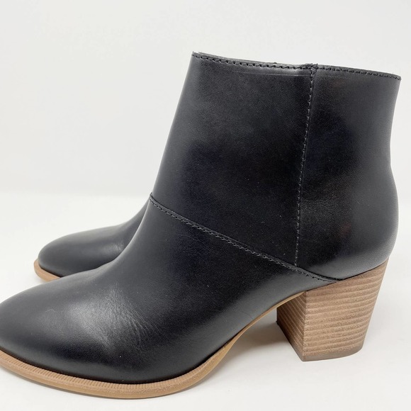 Madewell The Rosie Ankle Boot - Women's Black Leather Heeled Bootie, Size 8.5 - Picture 7 of 14